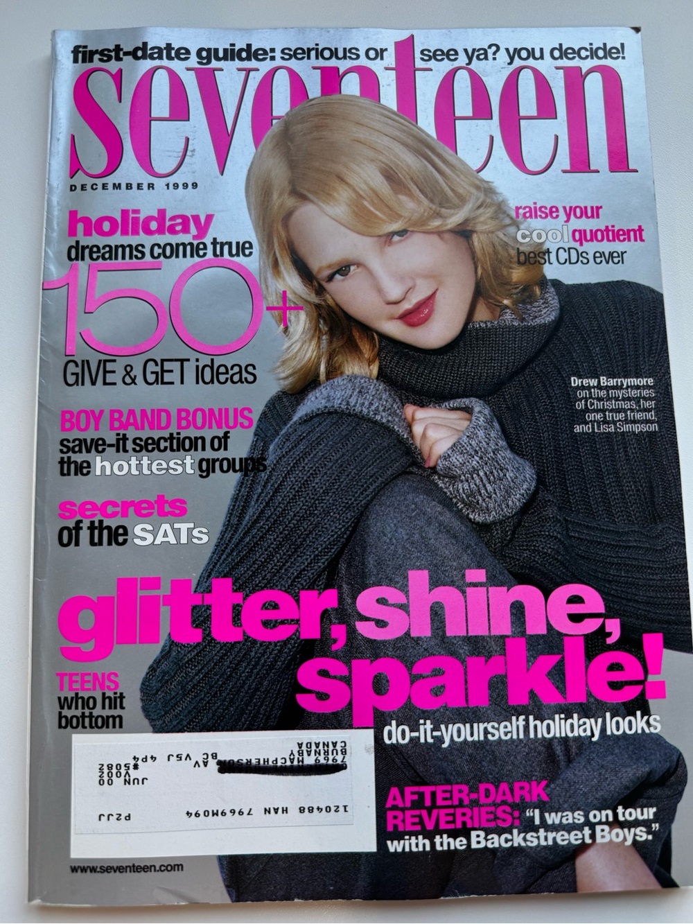 Seventeen 17 Teen Magazine December 2000 Drew Barrymore